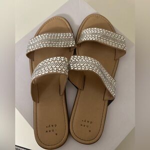 Rhinestone Double-Strap Sandals